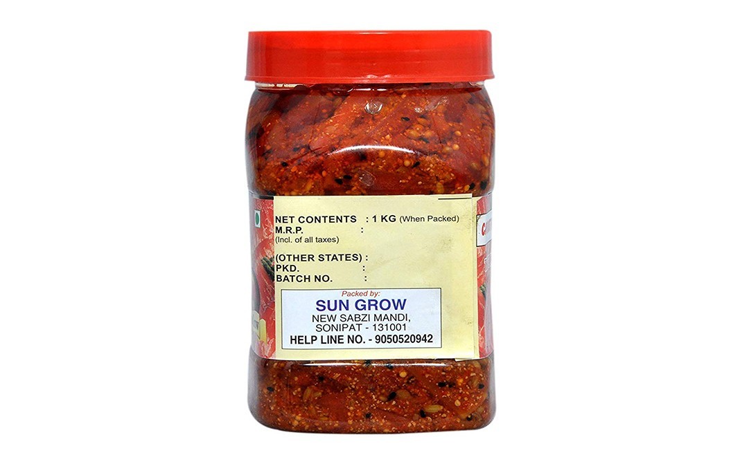 Sun Grow Carrot Pickle    Plastic Jar  1 kilogram